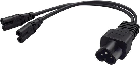 IEC320 C6 to C5 /C13 Y Splitter Power Cable,C6 to C13,C6 to C5 Adapter Converter AC Power Supply Cord,C6 MALE to dual female is c13 pdu jack and c5 3 hole ac Cable.1FT/0.3M (C6 to C5+C13) in Kuwait