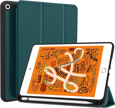 حافظة Soke لجهاز iPad Mini 5 2019 مع حامل أقلام، حافظة ذكية ممتازة مع حماية قوية، غطاء خلفي ناعم للغاية من مادة TPU مع وظيفة النوم/الاستيقاظ التلقائي لجهاز Apple iPad Mini 5th Gen الجديد (أسود) in Kuwait