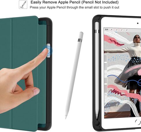 حافظة Soke لجهاز iPad Mini 5 2019 مع حامل أقلام، حافظة ذكية ممتازة مع حماية قوية، غطاء خلفي ناعم للغاية من مادة TPU مع وظيفة النوم/الاستيقاظ التلقائي لجهاز Apple iPad Mini 5th Gen الجديد (أسود) in Kuwait