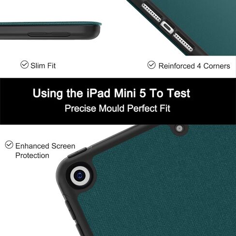 حافظة Soke لجهاز iPad Mini 5 2019 مع حامل أقلام، حافظة ذكية ممتازة مع حماية قوية، غطاء خلفي ناعم للغاية من مادة TPU مع وظيفة النوم/الاستيقاظ التلقائي لجهاز Apple iPad Mini 5th Gen الجديد (أسود) in Kuwait