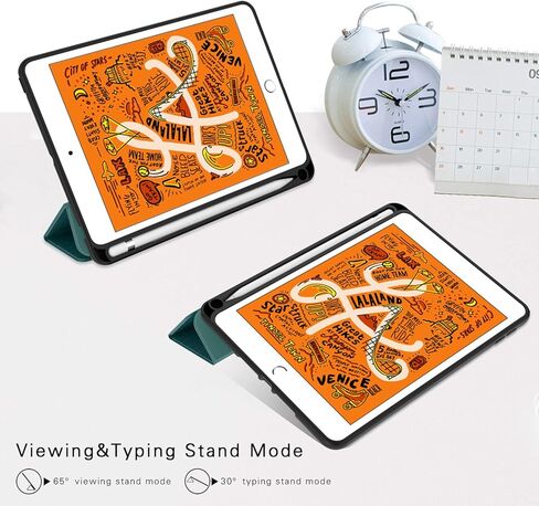 حافظة Soke لجهاز iPad Mini 5 2019 مع حامل أقلام، حافظة ذكية ممتازة مع حماية قوية، غطاء خلفي ناعم للغاية من مادة TPU مع وظيفة النوم/الاستيقاظ التلقائي لجهاز Apple iPad Mini 5th Gen الجديد (أسود) in Kuwait