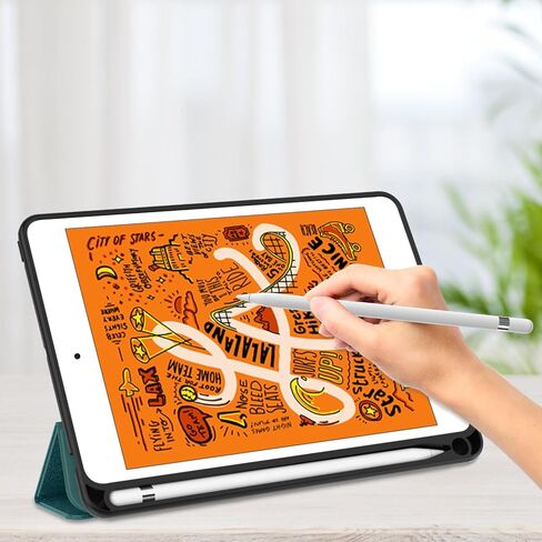 حافظة Soke لجهاز iPad Mini 5 2019 مع حامل أقلام، حافظة ذكية ممتازة مع حماية قوية، غطاء خلفي ناعم للغاية من مادة TPU مع وظيفة النوم/الاستيقاظ التلقائي لجهاز Apple iPad Mini 5th Gen الجديد (أسود) in Kuwait