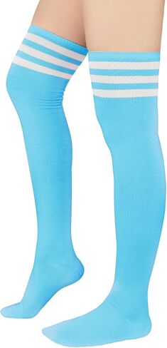 Century Star Women's Casual Athlete Striped Over Knee Socks Thin Thigh High Tights Stockings in Kuwait