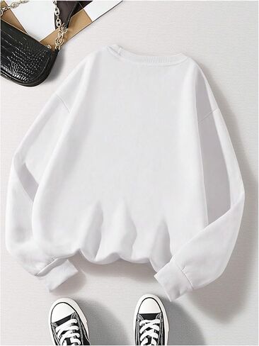 SOLY HUX Women's Letter Graphic Sweatshirt Long Sleeve Drop Shoulder Casual Pullover Tops in Saudi Arabia