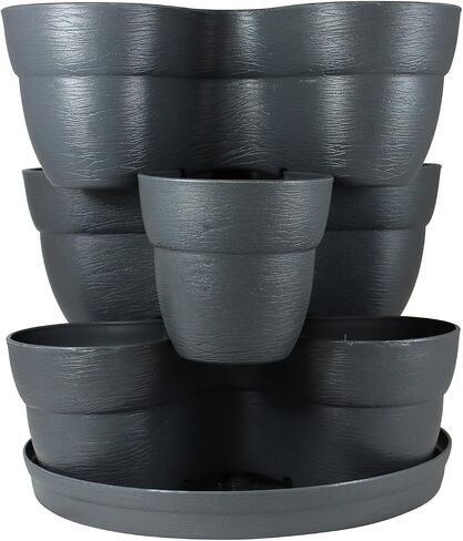 EMSCO Bloomers Stackable Flower Tower Planter – Holds up to 9 Plants – Great both Indoors and Outdoors – Terra Cotta in Kuwait