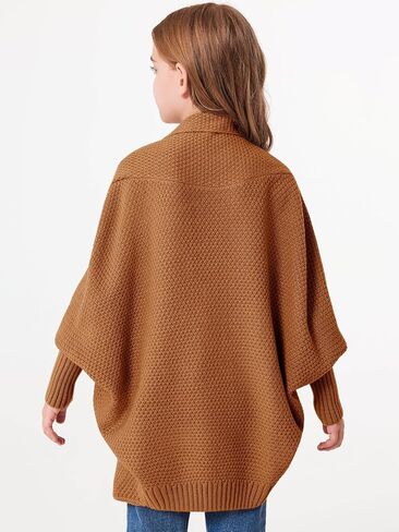 Imily Bela Girls Cardigans Kids Casual Batwing Sleeve Open Front Knitted Sweater in Kuwait