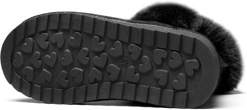 K KomForme Girls Snow Boots Warm Fur Lined Glitter Strap Winter Shoes Lightweight with Hook-and-loop(Toddler/Little Kids/Big Kids) in Kuwait