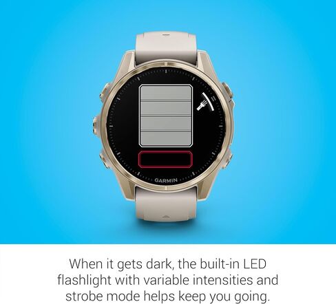 Garmin Fenix 8 Premium Multisport GPS Running Smartwatch, 47 mm, AMOLED, Dive-Rated, Built-in Flashlight, Slate Gray with Black Band with Signature Series Charging Stand in Saudi Arabia