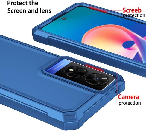 for TCL 50 XE case, with Tempered Glass Screen Protector 360 Full-Body Soft TPU Bumper Shockproof Silicone Protective Phone Cover Case for TCL 50 XE 5G (Black) in Kuwait