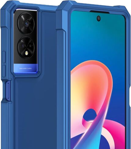 for TCL 50 XE case, with Tempered Glass Screen Protector 360 Full-Body Soft TPU Bumper Shockproof Silicone Protective Phone Cover Case for TCL 50 XE 5G (Black) in Kuwait