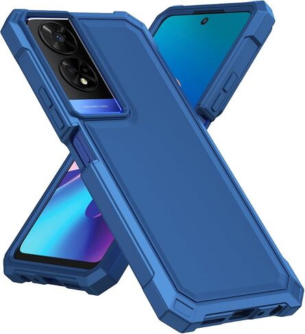 for TCL 50 XE case, with Tempered Glass Screen Protector 360 Full-Body Soft TPU Bumper Shockproof Silicone Protective Phone Cover Case for TCL 50 XE 5G (Black) in Kuwait