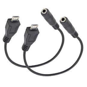 3.5mm to Mini USB Cable Mini USB Male to 3.5mm Female Audio Cable 3.5mm Female TRRS 4-Pole Jack to 5 Pin Mini USB Male Mic Cord Adapter Cable [1Ft/30cm-2Pack]