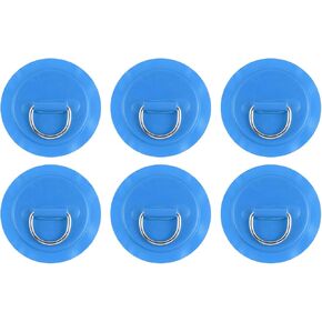 PATIKIL D-Ring Patch, 6 Pcs Stainless Steel D-Ring PVC Patch Pad No Glue Include for Inflatable Boat Paddle Board Canoe Surfboard, Red