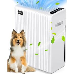 Air Purifiers for Home Large Room up to 1500ft², H13 HEPA Air Filter for Pets Hair Dander Smoke Pollen Dust, Ozone Free, Portable Air Purifiers for Bedroom Office Living Room, E-300L, White