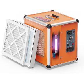 Abestorm Air Scrubber Commercial with UV-C Light, H13 HEPA Activated Carbon Filter, Negative Ion, Aluminium Air Purifier for Hospital, Renovation, Water and Fire Restoration | Up to 600 CFM