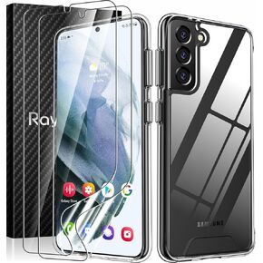 Rayboen for Samsung Galaxy S21 Plus Case, Crystal Clear Designed Shockproof Protective Phone Cover for S21+ Plus 5G, Slim Fit Hard PC Back Flexible TPU Frame Transparent Cell Phone Shell