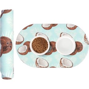 HACHIKITTY Cat Food Mat for Pet Bowls Dispenser, 25"x 14" Cute Dog Food Mat for Floor Waterproof, Dog Bowl Mat for Food and Water, Pet Feeding Mat, Orange
