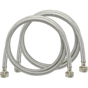 TT FLEX UPC Approved Flexible Stainless Steel Braided Washing Machine Inlet Hose 3/4"FHT*3/4"FHT,6FT