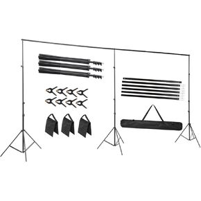 10x20 ft Heavy Duty Back Drop Adjustable Stand, Photo Backdrop Stand Kit for Photography with Carrying Bag, Convertible to Backdrop Stand 10x10 Adjustable Width.