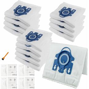 18 Pack 3D Airclean Bags Replacement for Miele Gn Vacuum Cleaner Bags, 3D Dust Bags Fit for Miele Classic C1 Complete C1 Complete C2 Complete C3 S227 S240 S270 S400 S2 S5 S8 Series, with 6 Set Filters