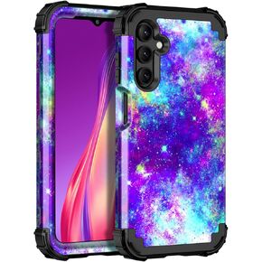 Miqala for Galaxy A15 5G Case,Glow in The Dark Three Layer Heavy Duty Shockproof Full Body Protection Hard Plastic Bumper+Soft Silicone Protective Case for Samsung Galaxy A15 6.5 inch,Blue
