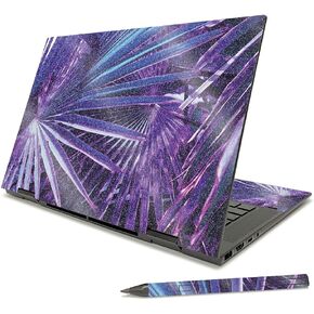 MightySkins Glossy Glitter Skin Compatible with HP Envy x360 15" (2021) - Sherbet Palms | Protective, Durable High-Gloss Glitter Finish | Easy to Apply, Remove, and Change Styles | Made in The USA