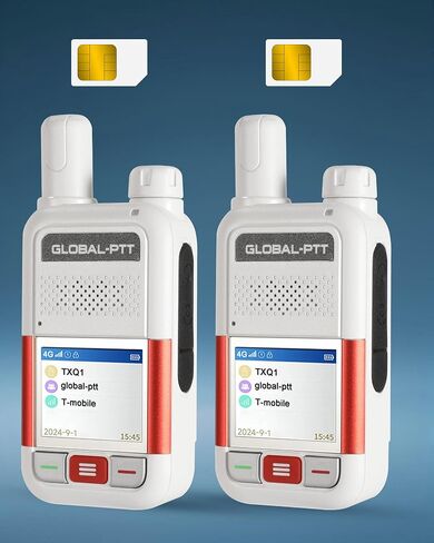 2-Pack Global PTT 4G Walkie Talkies with Pre-Installed SIM Cards - Nationwide Coverage Unlimted Communication Range PoC Two Way Radios Audio and Rugged Design (Black) in Saudi Arabia