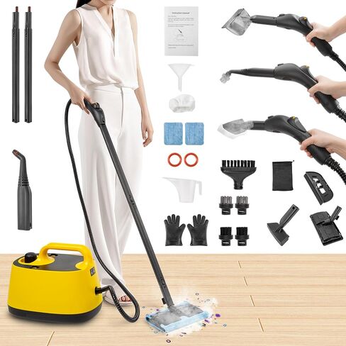 Steamer for Cleaning, WICHEMI 1800W High Temperature Handheld Steam Cleaner for Car with 2100ML Water Tank, Electric Steam Cleaning Machine for Home Use Car Detailing Carpets and Ironing Clothes in Kuwait