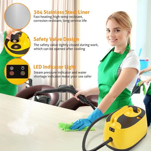 Steamer for Cleaning, WICHEMI 1800W High Temperature Handheld Steam Cleaner for Car with 2100ML Water Tank, Electric Steam Cleaning Machine for Home Use Car Detailing Carpets and Ironing Clothes in Kuwait