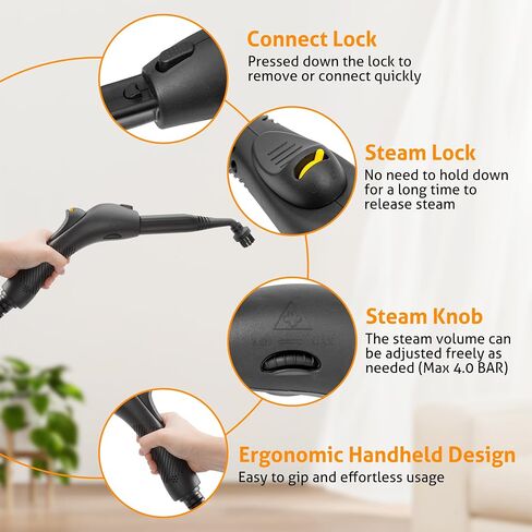 Steamer for Cleaning, WICHEMI 1800W High Temperature Handheld Steam Cleaner for Car with 2100ML Water Tank, Electric Steam Cleaning Machine for Home Use Car Detailing Carpets and Ironing Clothes in Kuwait