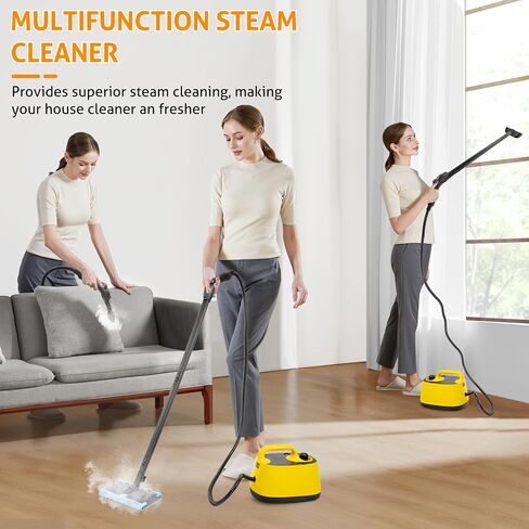 Steamer for Cleaning, WICHEMI 1800W High Temperature Handheld Steam Cleaner for Car with 2100ML Water Tank, Electric Steam Cleaning Machine for Home Use Car Detailing Carpets and Ironing Clothes in Kuwait