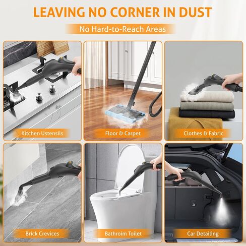 Steamer for Cleaning, WICHEMI 1800W High Temperature Handheld Steam Cleaner for Car with 2100ML Water Tank, Electric Steam Cleaning Machine for Home Use Car Detailing Carpets and Ironing Clothes in Kuwait