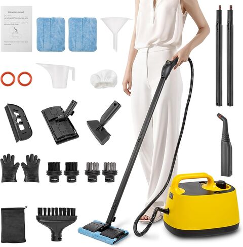 Steamer for Cleaning, WICHEMI 1800W High Temperature Handheld Steam Cleaner for Car with 2100ML Water Tank, Electric Steam Cleaning Machine for Home Use Car Detailing Carpets and Ironing Clothes in Kuwait
