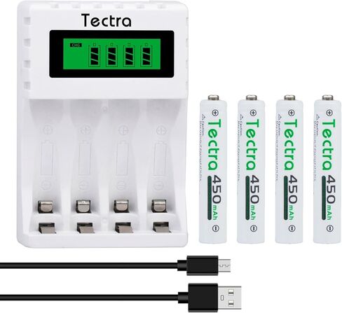2X AAAA Batteries, Ni-MH AAAA Rechargeable Batteries + LED USB Charger for Surface Pen, Active Stylus, LED Candle, Flashlight, Portable CD, MP3 Players, Digital Camera and More in Saudi Arabia