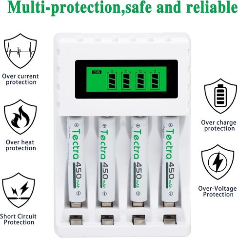 2X AAAA Batteries, Ni-MH AAAA Rechargeable Batteries + LED USB Charger for Surface Pen, Active Stylus, LED Candle, Flashlight, Portable CD, MP3 Players, Digital Camera and More in Saudi Arabia