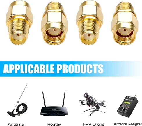 YAODHAOD 4PCS SMA Coax Connector Cable Gender Changers RP-SMA Male to RP-SMA Female RF Coaxial Adapter Low Loss Coaxial Connector for Radio Antenna WiFi Extension Audio (RP-SMA Male to RP-SMA Female) in Saudi Arabia