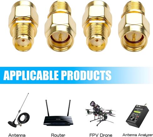 YAODHAOD 4PCS SMA Coax Connector Cable Gender Changers RP-SMA Male to RP-SMA Female RF Coaxial Adapter Low Loss Coaxial Connector for Radio Antenna WiFi Extension Audio (RP-SMA Male to RP-SMA Female) in Saudi Arabia