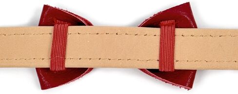 Martha Stewart Leather Bow Tie Buckle Collar for Dogs, Brown, Size 16 in Kuwait