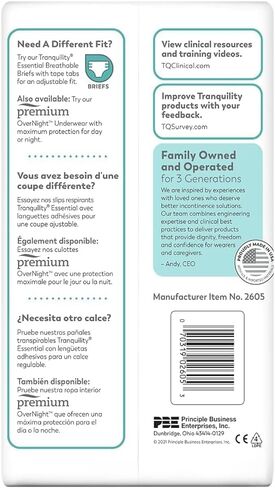 Tranquility Essential Adult Absorbent Underwear, Pull On with Tear Away Seams, Heavy Absorbency, 2X-Large (62"-80") - 12 ct (Pack of 1) in Saudi Arabia