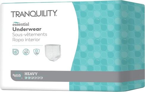 Tranquility Essential Adult Absorbent Underwear, Pull On with Tear Away Seams, Heavy Absorbency, 2X-Large (62"-80") - 12 ct (Pack of 1) in Saudi Arabia