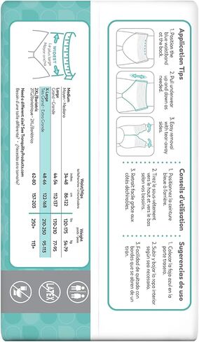 Tranquility Essential Adult Absorbent Underwear, Pull On with Tear Away Seams, Heavy Absorbency, 2X-Large (62"-80") - 12 ct (Pack of 1) in Saudi Arabia