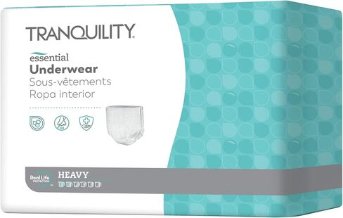 Tranquility Essential Adult Absorbent Underwear, Pull On with Tear Away Seams, Heavy Absorbency, 2X-Large (62"-80") - 12 ct (Pack of 1) in Saudi Arabia