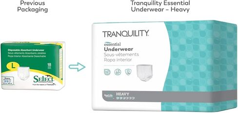Tranquility Essential Adult Absorbent Underwear, Pull On with Tear Away Seams, Heavy Absorbency, 2X-Large (62"-80") - 12 ct (Pack of 1) in Saudi Arabia