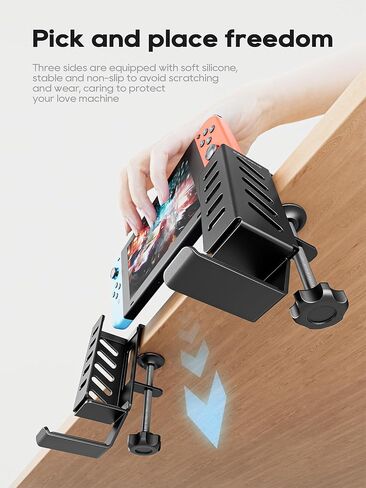 Desk Side Laptop Holder, Desk Side Storage, No Drill Side Desk Organizer, Side Desk Laptop Mount, Tablets Hanging Holder, Clamp on Desk Organizer for Laptops/Tablets/Keyboards/Headphone, White in Saudi Arabia