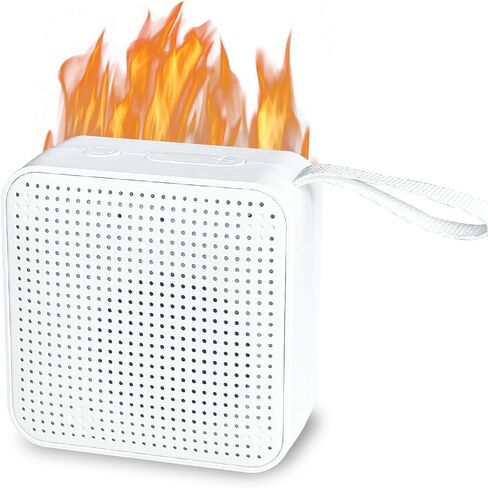 MSELTOS Fireplace Crackling Sound Maker, 2 in 1 Realistic Rechargeable Fire Crackling Sound Machine for Gas & Electric Fireplace, Fire Crackler Sound System, 3H Timer, White Noise for Sleep (Black) in Kuwait