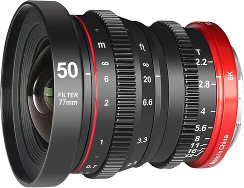 Meike 25mm T2.2 Large Aperture Manual Focus Low Distortion APS-C S35 Format 6K Mini Prime Cine Lens Compatible with Canon RF Mount Cameras R7 R10 R50 in Kuwait