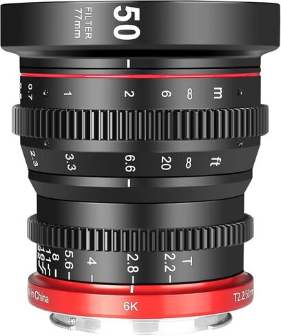 Meike 25mm T2.2 Large Aperture Manual Focus Low Distortion APS-C S35 Format 6K Mini Prime Cine Lens Compatible with Canon RF Mount Cameras R7 R10 R50 in Kuwait