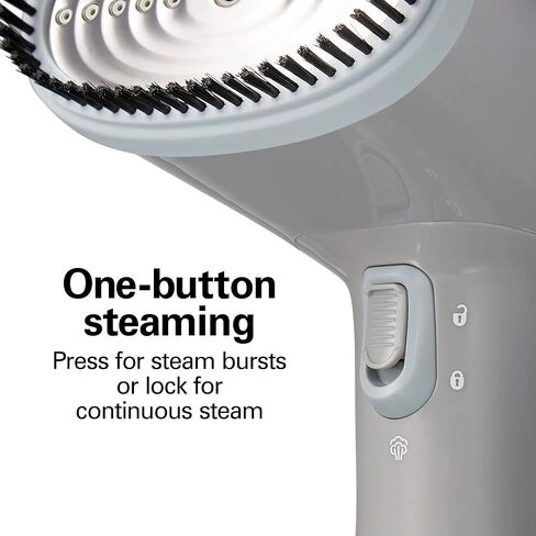 Hamilton Beach Handheld Garment Steamer for Clothes, Fabric and Drapes, 15 Minutes of Continuous Steam, Portable Wrinkle-Remover for Home and Travel, 1000 Watts, White & Blue (11555) in Saudi Arabia