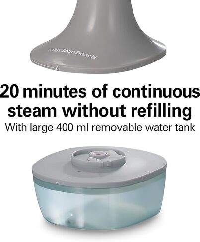 Hamilton Beach Handheld Garment Steamer for Clothes, Fabric and Drapes, 15 Minutes of Continuous Steam, Portable Wrinkle-Remover for Home and Travel, 1000 Watts, White & Blue (11555) in Saudi Arabia