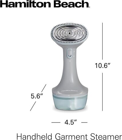 Hamilton Beach Handheld Garment Steamer for Clothes, Fabric and Drapes, 15 Minutes of Continuous Steam, Portable Wrinkle-Remover for Home and Travel, 1000 Watts, White & Blue (11555) in Saudi Arabia